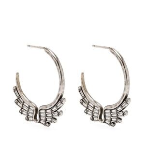 🪽 Zadig & Voltaire Rock Star Antic Silver Wing Hoop Earrings